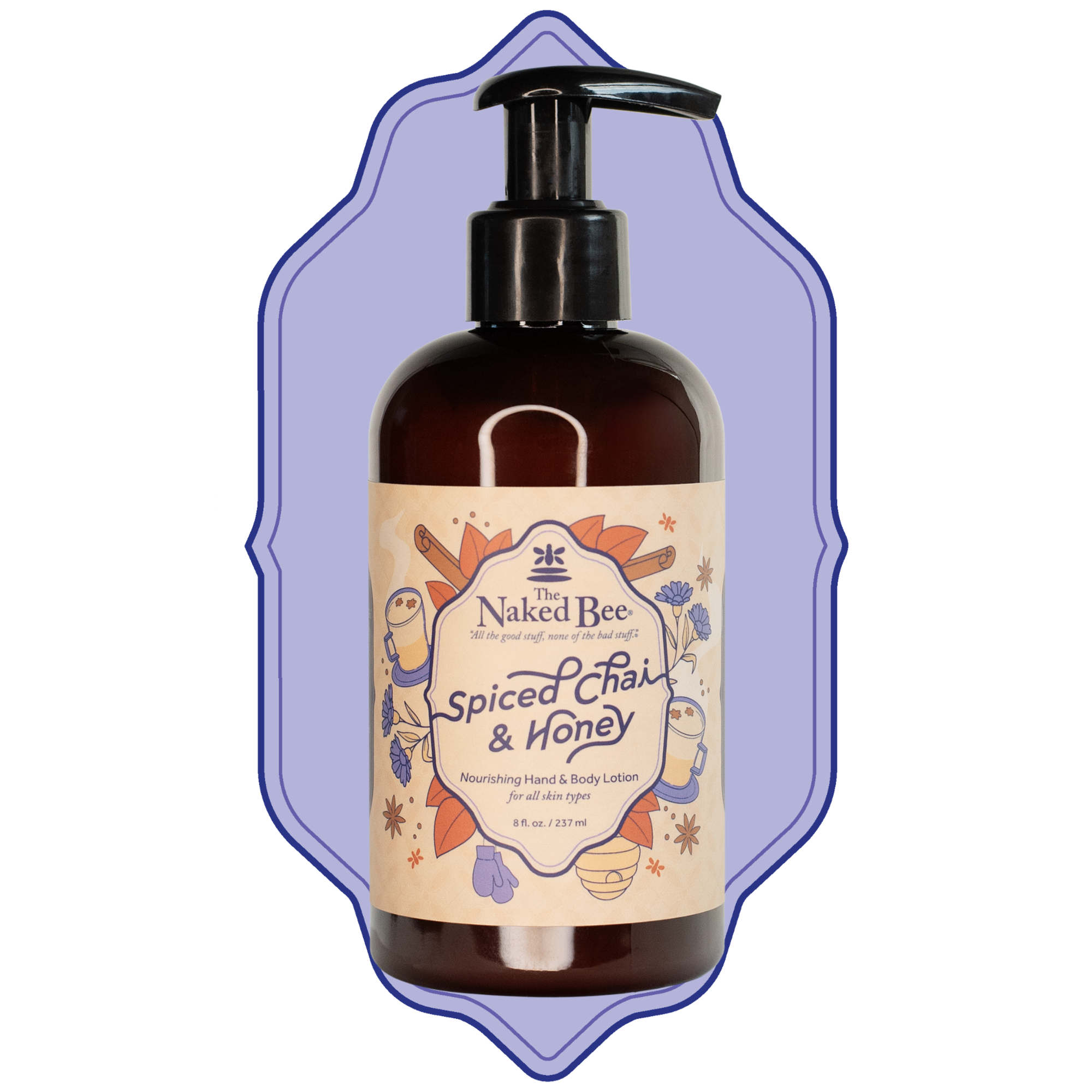 8 oz. Spiced Chai & Honey Hand & Body Lotion with Pump